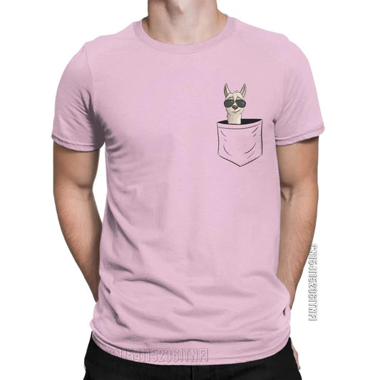 Cool Men's Alpaca Pocket T-Shirt with Sunglasses