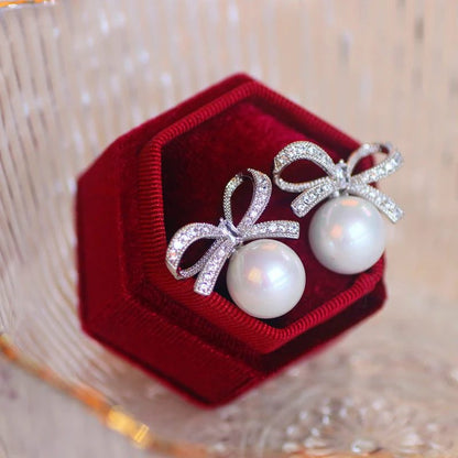 Luxury Bowknot Stud Earrings for Weddings