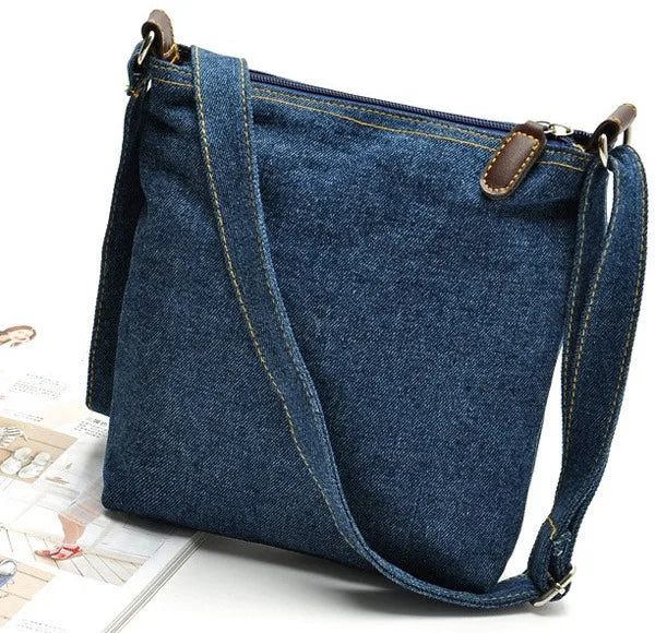 Adjustable Denim Crossbody Bag for Women