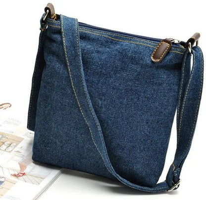 Adjustable Denim Crossbody Bag for Women