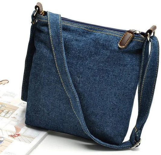 Adjustable Denim Crossbody Bag for Women
