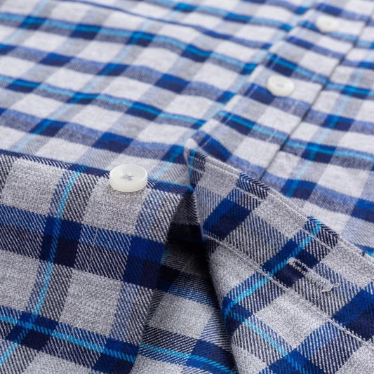 Men's Casual Flannel Shirt Long Sleeve Gingham