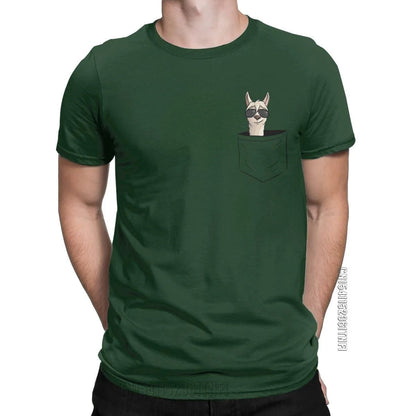 Cool Men's Alpaca Pocket T-Shirt with Sunglasses