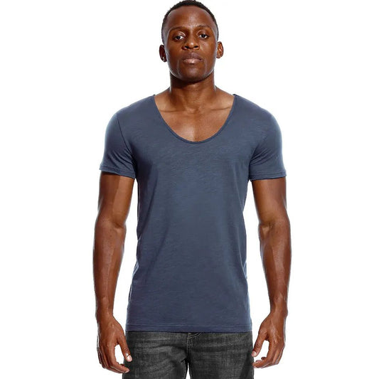 Men's Slim Fit Scoop Neck V-Neck T-Shirt