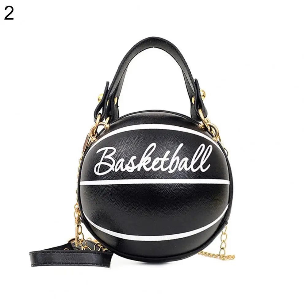 Chic Round Faux Leather Crossbody Handbag