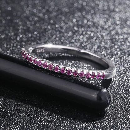 Natural Sapphire Engagement Ring in Sterling Silver