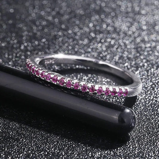 Natural Sapphire Engagement Ring in Sterling Silver