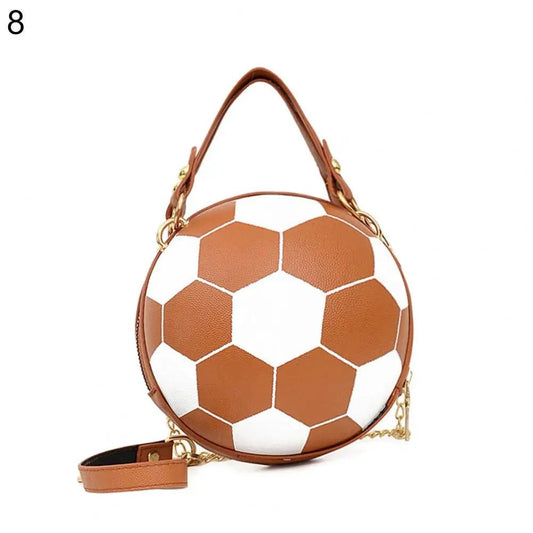 Chic Round Faux Leather Crossbody Handbag