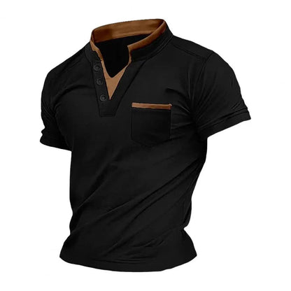 Men's V-Neck Pocket T-Shirt for Summer