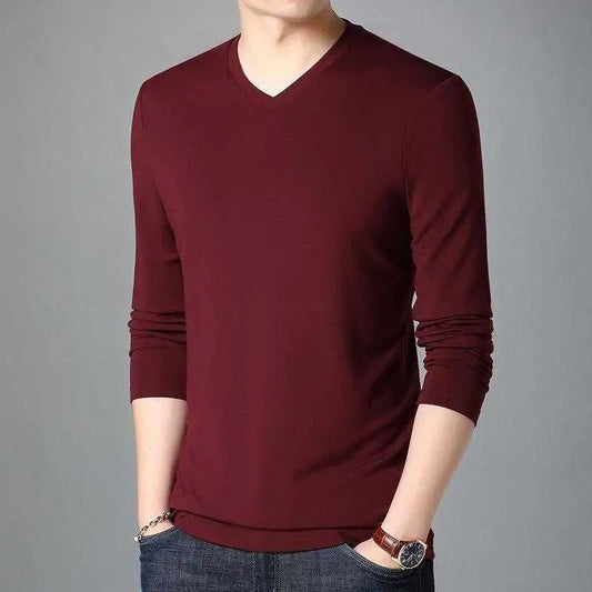 Men's Oversize V-Neck Silk T-Shirts 2023