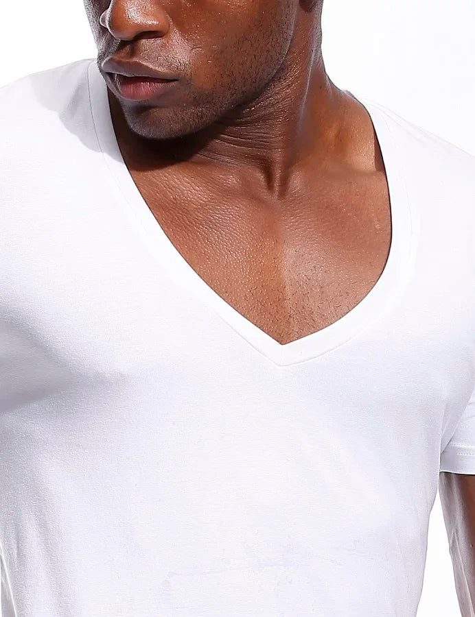 Men's Deep V Neck Slim Fit T-Shirt