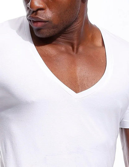 Men's Deep V Neck Slim Fit T-Shirt