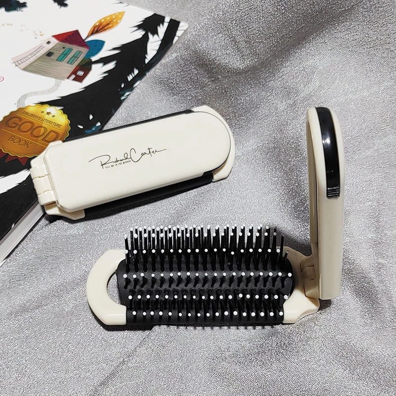 Portable Mini Hair Brush with Mirror
