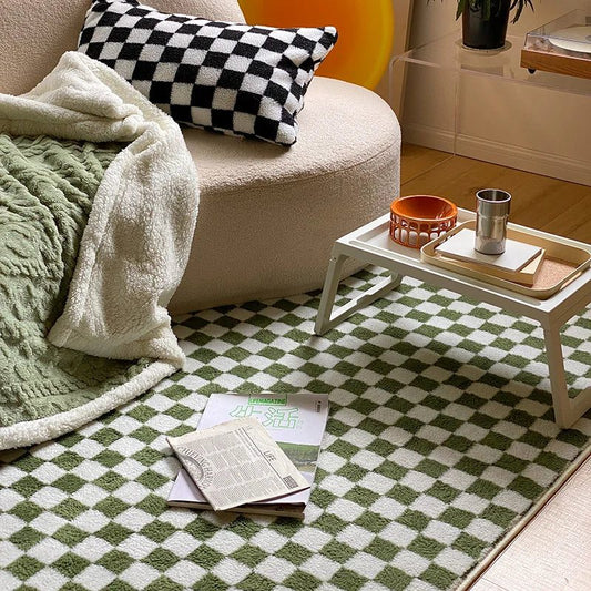 Japanese Style Plaid Carpets for Living Room