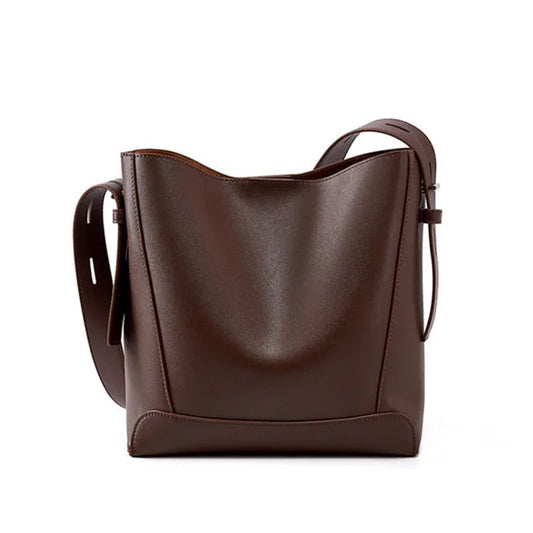 Vintage Leather Bucket Crossbody Handbags for Women