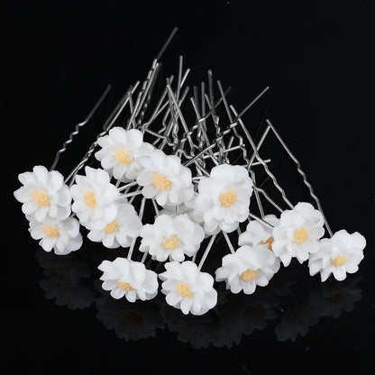 Elegant Floral Crystal Pearl Wedding Hairpin