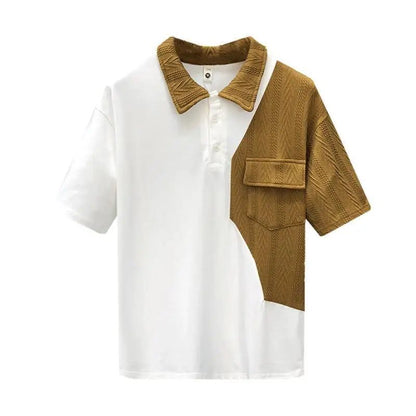 Men's Summer Contrast Pocket Polo T-Shirt