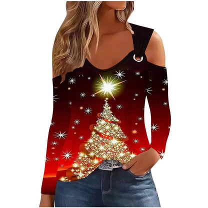 Chic Women's Christmas Cotton T-Shirts Collection