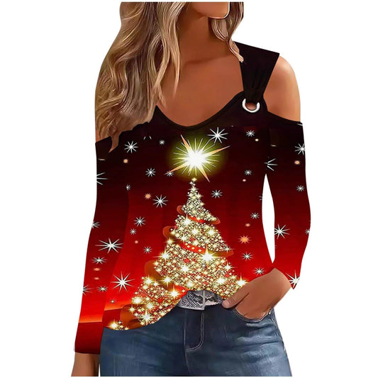 Chic Women's Christmas Cotton T-Shirts Collection