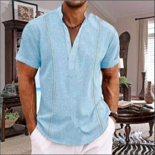 Men's Casual Summer Linen Short Sleeve Shirt