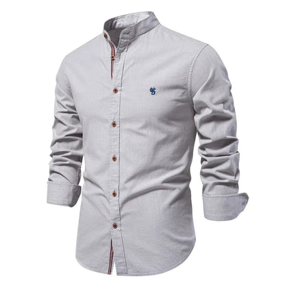High-Quality Men's Cotton Linen Embroidery Shirt