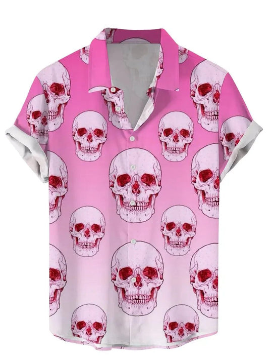 Funny Vintage Skull Floral Hawaiian Shirt