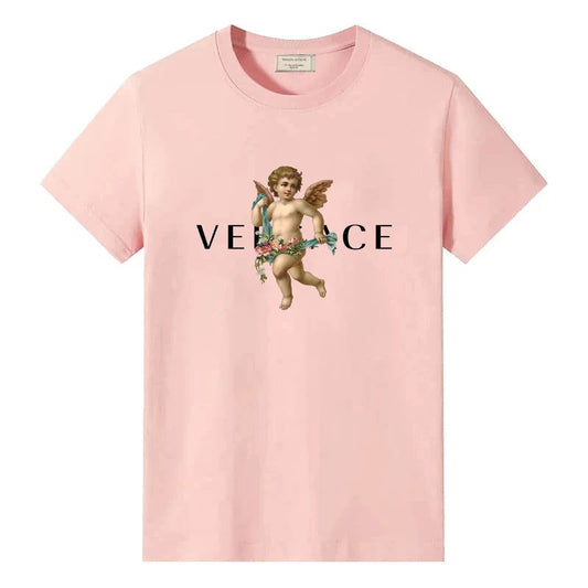 Men's Vintage Cotton T-Shirt with Angel Print