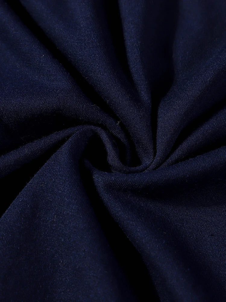 High-Quality Dark Blue Men's Cotton T-Shirt