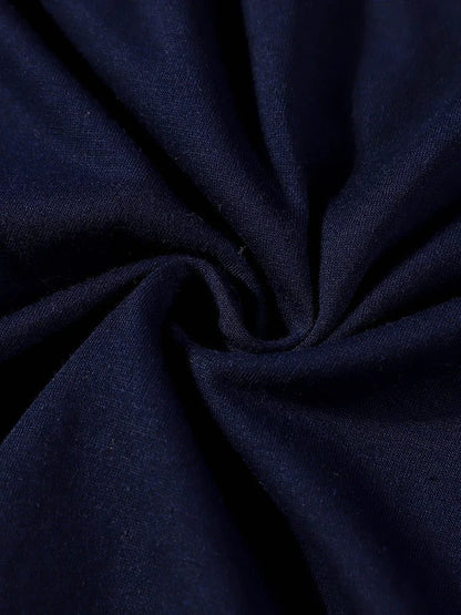 High-Quality Dark Blue Men's Cotton T-Shirt