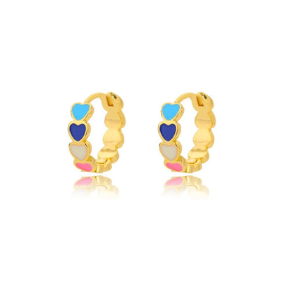 Waterproof Gold Heart Earrings for Women