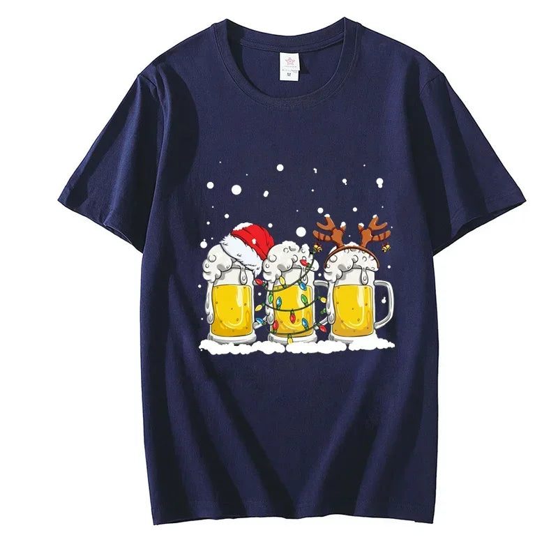 Funny Black Cat Christmas T-Shirt for Men