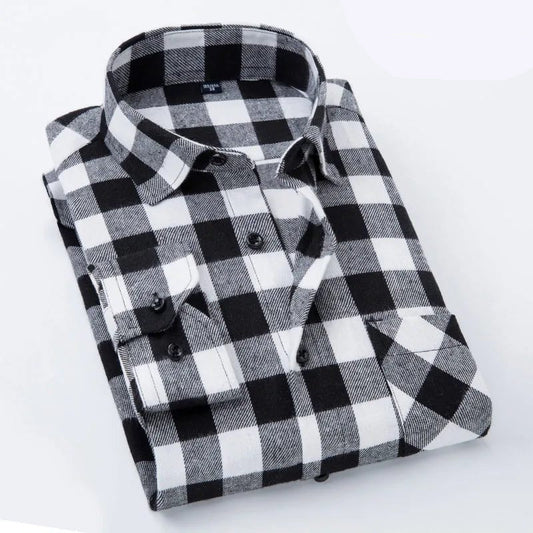 Men's Red Checkered Flannel Shirt 2024