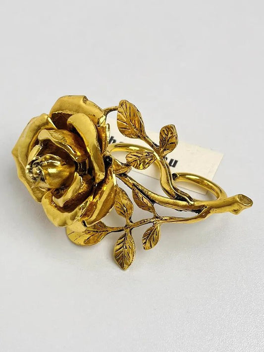 Vintage Metal Rose Open Rings for Women