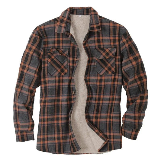 Men's Thick Quilted Flannel Shirt Jacket
