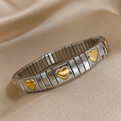 Vintage Waterproof Stainless Steel Heart Bangles