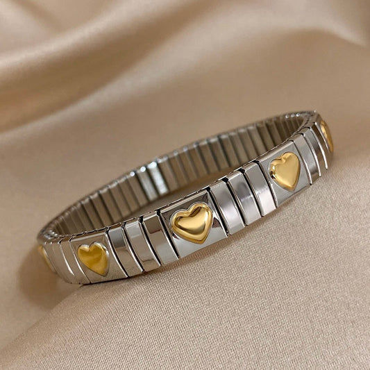 Vintage Waterproof Stainless Steel Heart Bangles