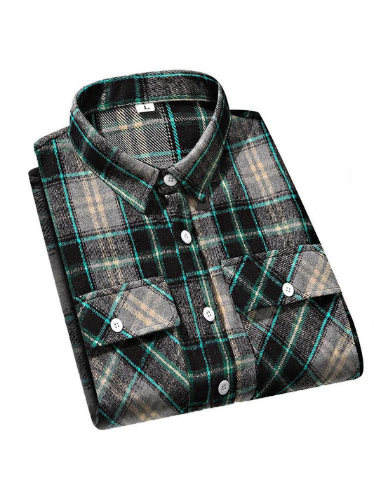 Plus Size Plaid Flannel Shirt for Men