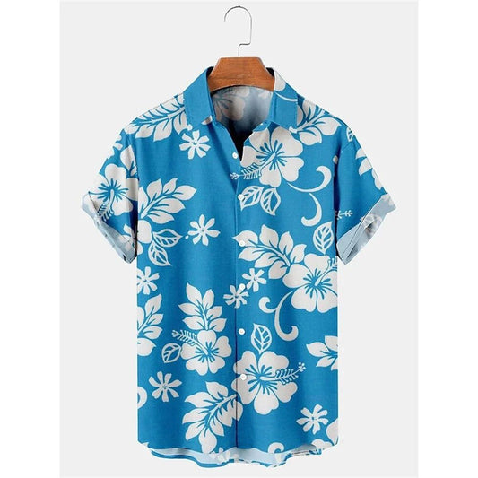 Men's 3D Floral Hawaiian Shirt Slim Fit