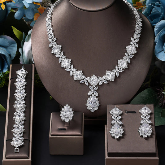 Luxury Wedding Jewelry Set: 4 Pieces