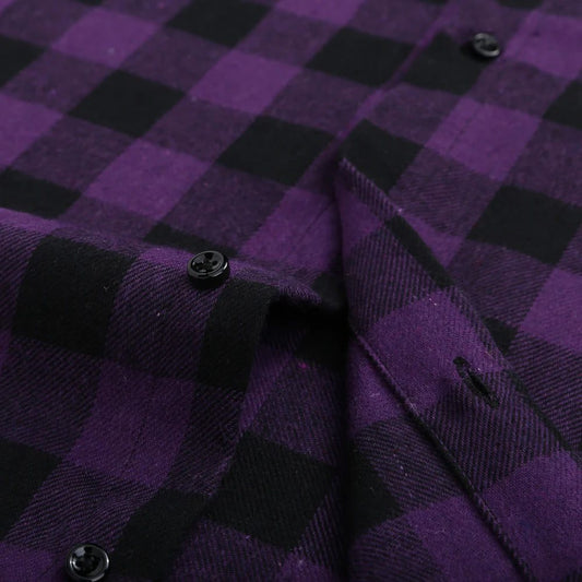 Men's Slim-Fit Flannel Plaid Shirt - Comfortable