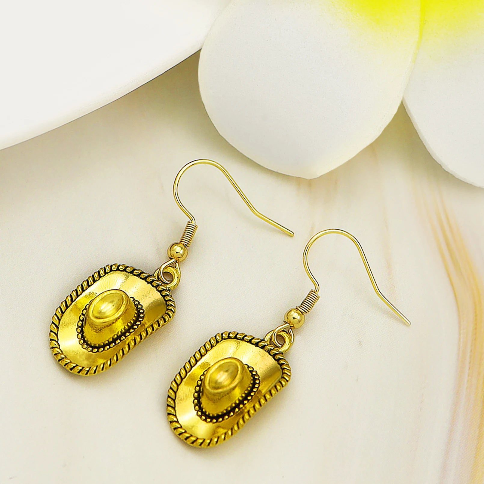 Vintage Cowboy Hat Dangle Earrings for Women
