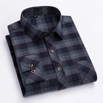 Men's Plus Size Cotton Plaid Flannel Shirt