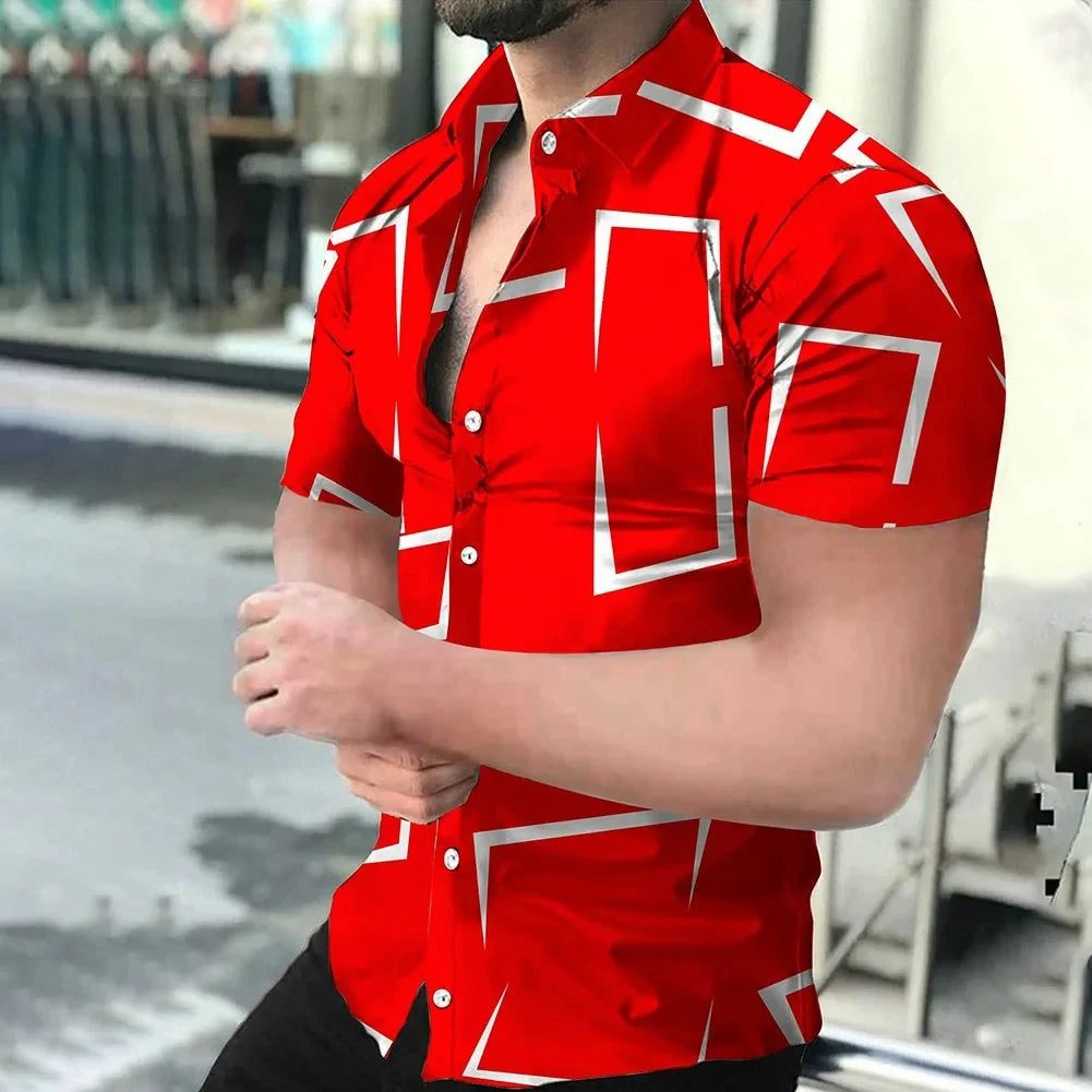 2024 Men's Hawaiian 3D Print Short Sleeve Shirt