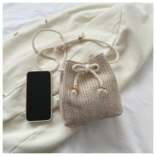 Summer Boho Straw Crossbody Bag for Women