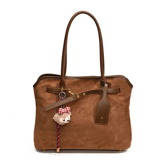 Large Faux Suede Shoulder Bag for Women