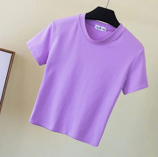 Trendy Cropped Cotton T-Shirts for Women