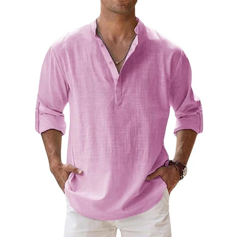 2023 Men's Breathable Linen Long Sleeve Shirt