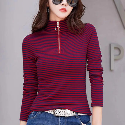 High-Quality Women's Striped Long Sleeve T-Shirt