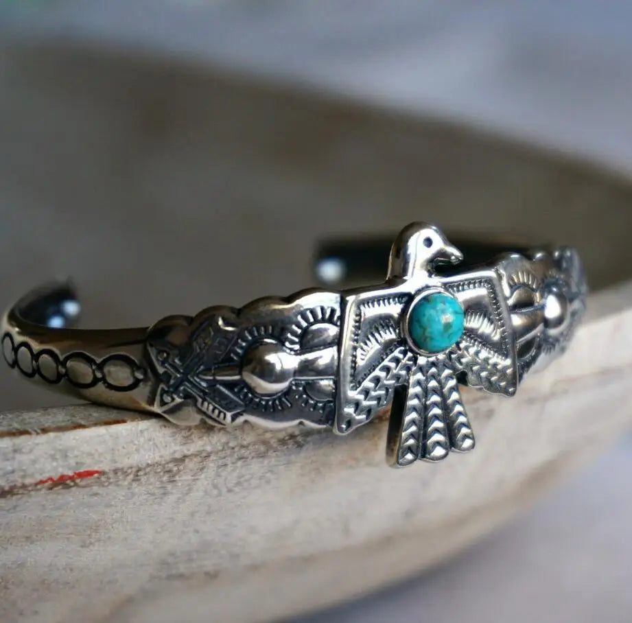 Turquoise Thunderbird Cuff Bracelet for Women