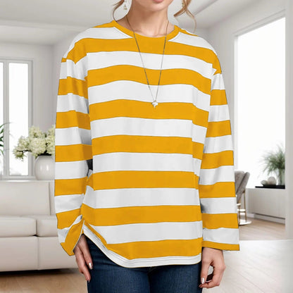 Women’s Oversized Blue Striped Long Sleeve T-Shirt